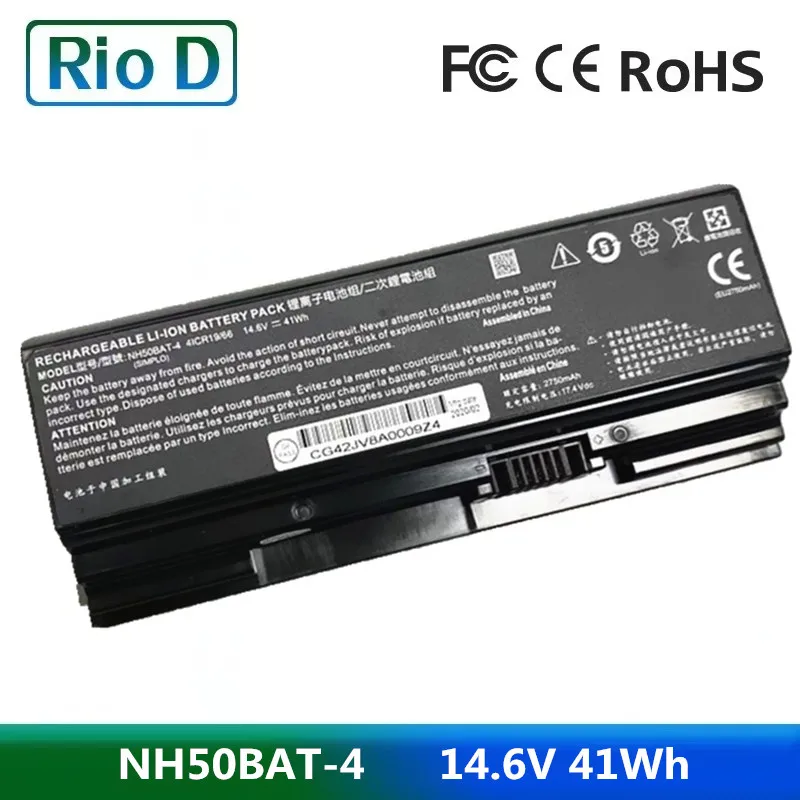 

NH50BAT-4 14.6V 41Wh Laptop Battery for Clevo NH58RCQ 6-87-NH50S-41C00 NH58RCQ NH50ED T58 T58-VB2 T3TI Z7-CT5NA