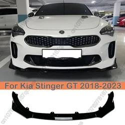 For Kia Stinger GT 2018-2023 Front Bumper Spoiler Lip Lower Body Kit Diffuser Splitter Tuning Guard Body Kit Tuning Gloss Black