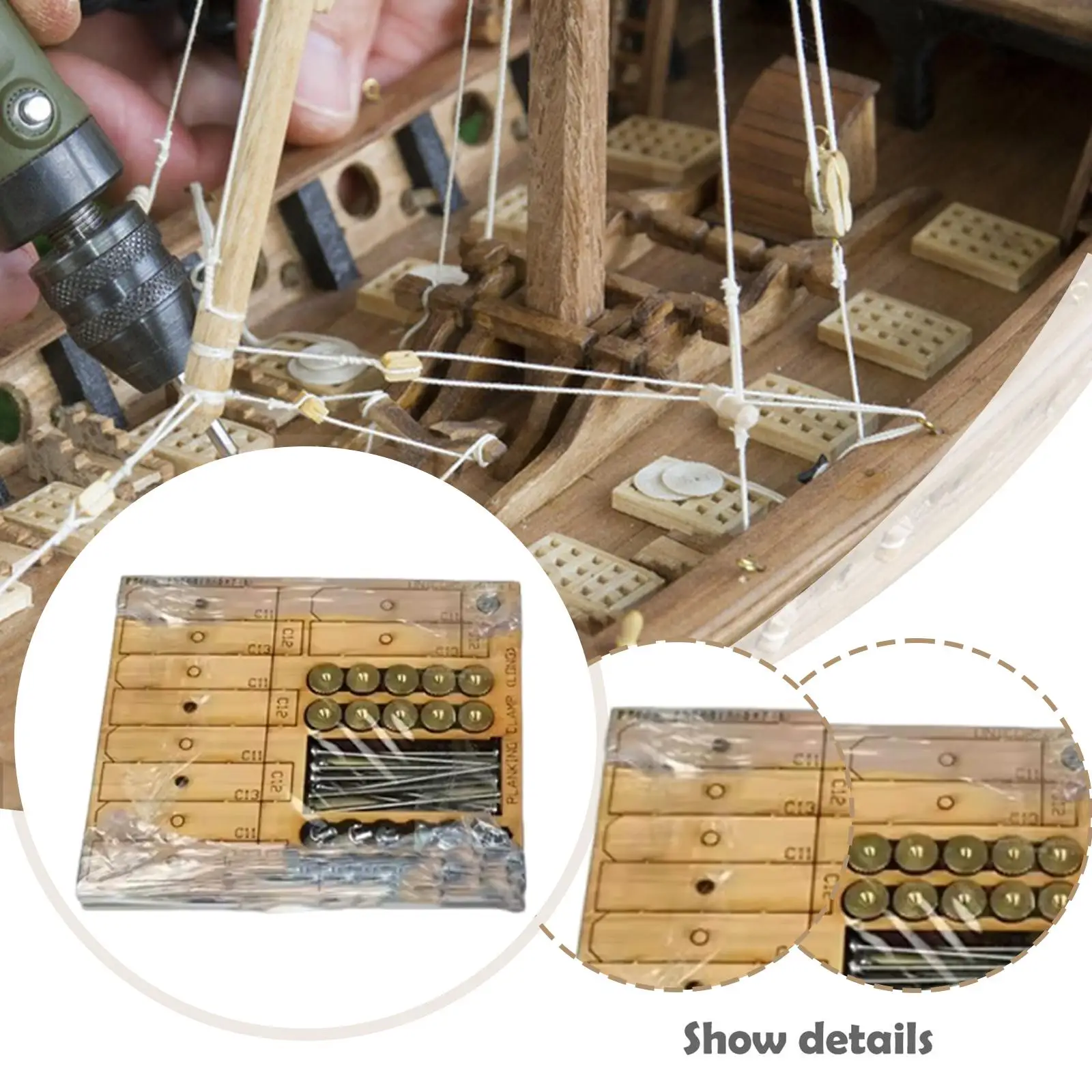 Ship Model Hull Planking Clamps Practical Wood Screw Clamps Hull Fastening Clips Long Reach Crafting Tools Self Assembly Kit - view 2