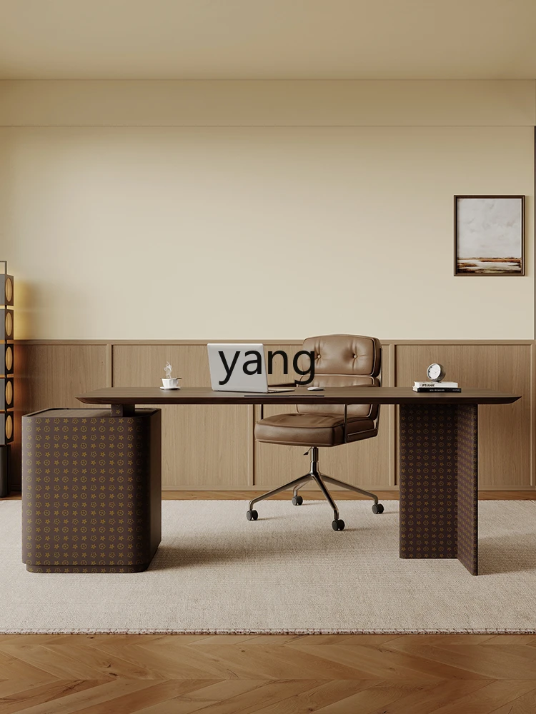 Yjq Desk Minimalist Designer Study Home Desk Advanced Retro Style Computer Desk