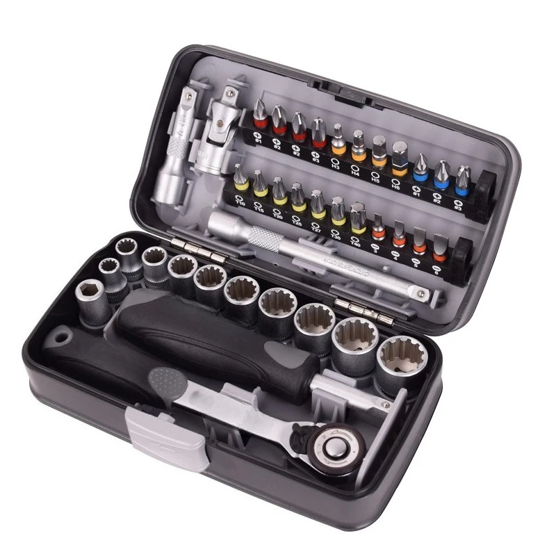 

38Pcs Mini Ratchet Wrench, Sleeve Batch Combination Hardware Tool Set