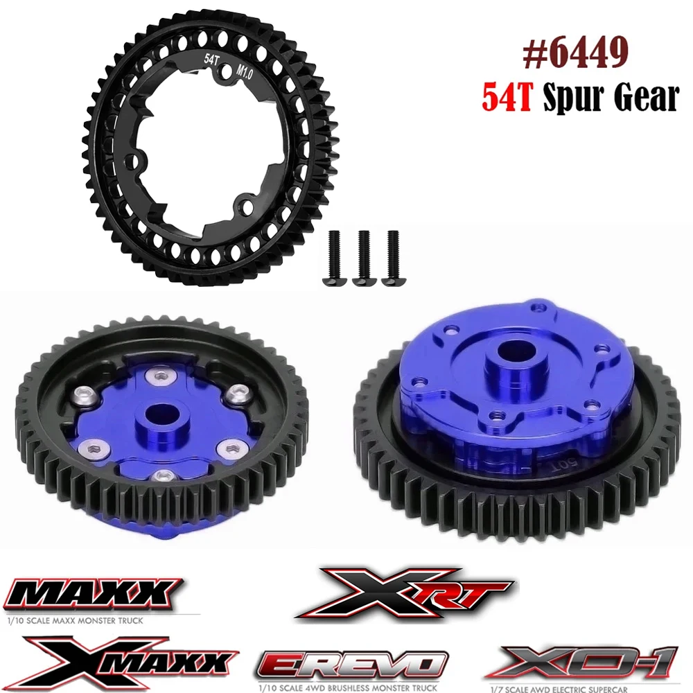 GPM Metal Steel 54T Spur Gear 6447 6449 for Traxxas 1/7 XO-1 1/6 XRT 1/5 X-MAXX X-Monster 8S 1/10 MAXX 2.0 4S 1/8 MAXX SLASH 6S