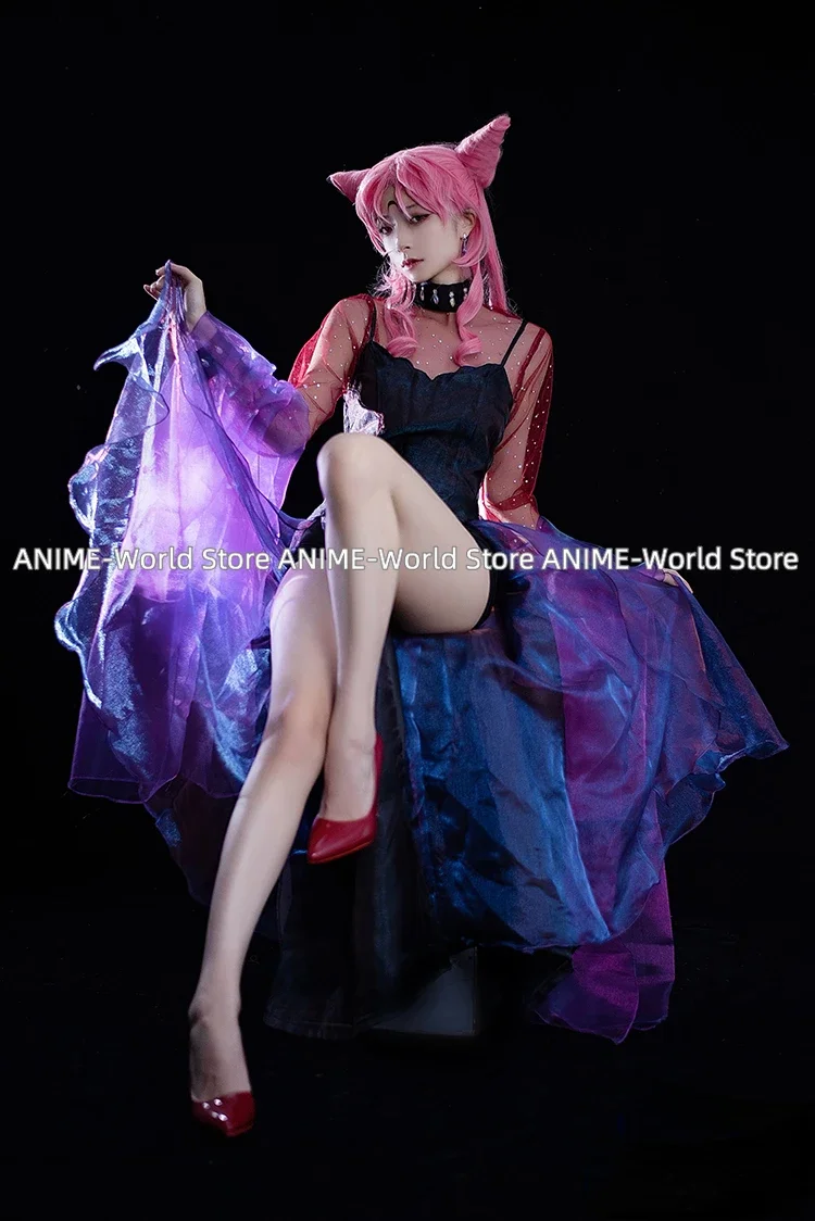 Anime Chibiusa Cosplay Costume Tsukino Usagi Women Black Lady Chibiusa Cosplay Small Lady Serenity Wig