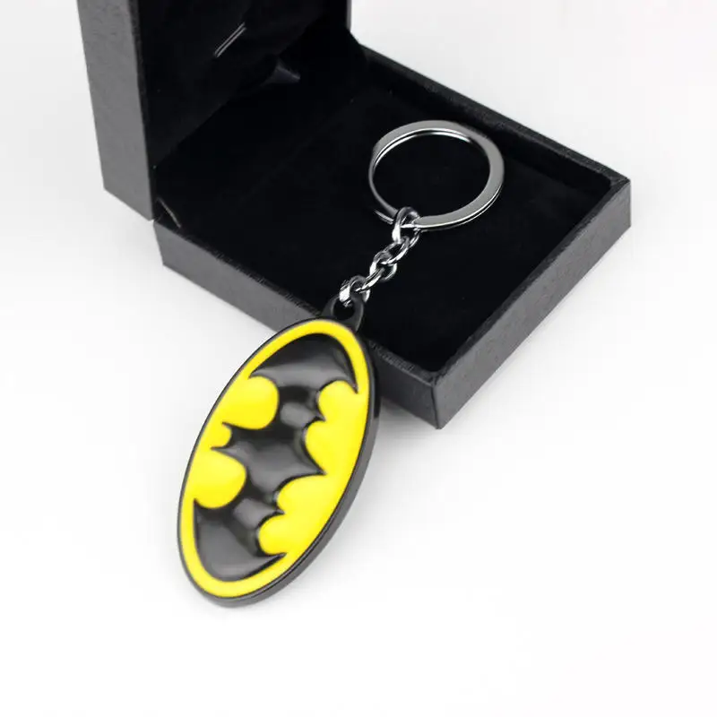 Movie Batman Keychain Metal Model Car Key Pendant Keyrings Accessories Charms For Students Bag Gifts