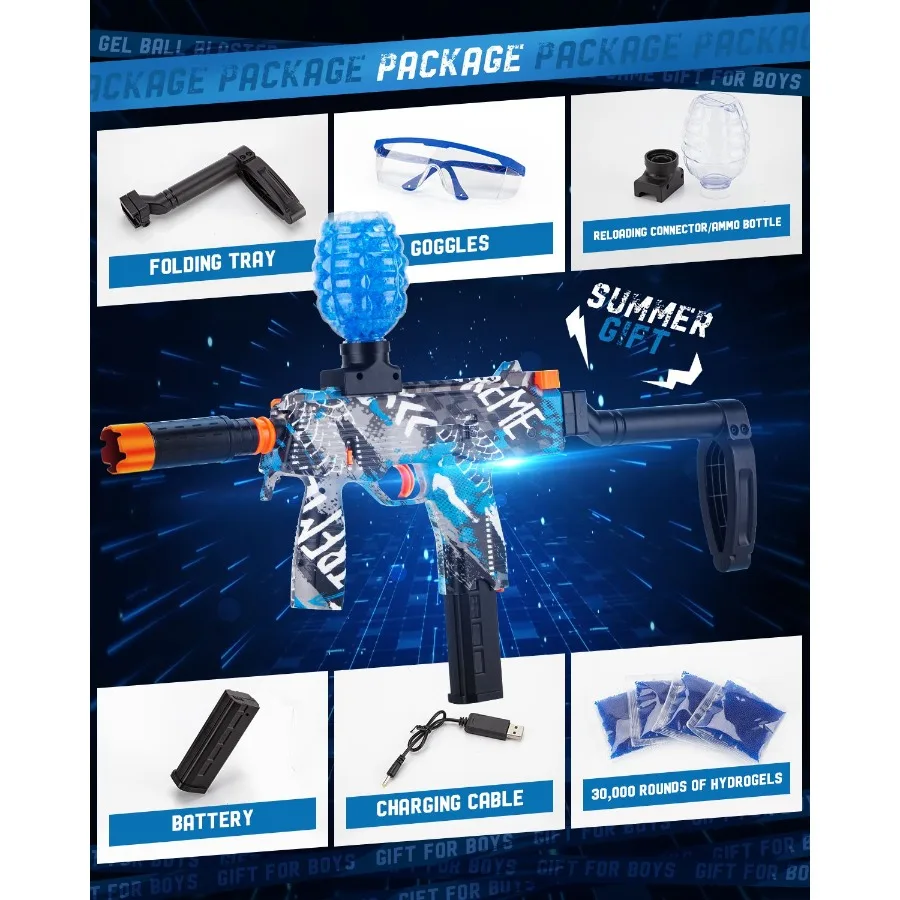 جل كهربائي الكرة الناسف عالية السرعة Gelfire الناسف ل Orbeez مع 30000 جل جولة ونظارات ترشيش العاب كروية للخارجية