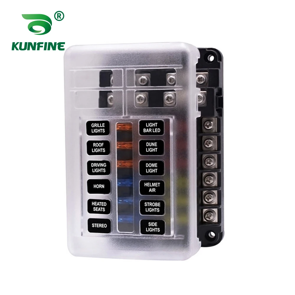 Fuse Box Holder 12 Way 100A Fuse Block For Car Off-road RV Bus Yacht Boat