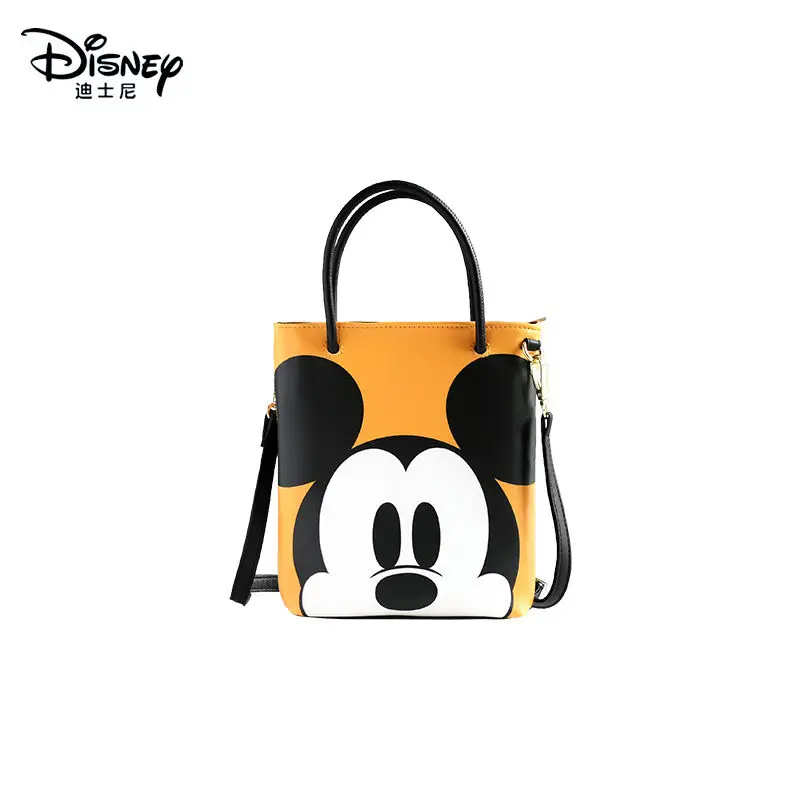 Disney Fashion Shoulder Bag PU Leather Women\'s Cartoon Print Crossbody Bag Mickey Student Commuting Waterproof Handbag Girl Gift