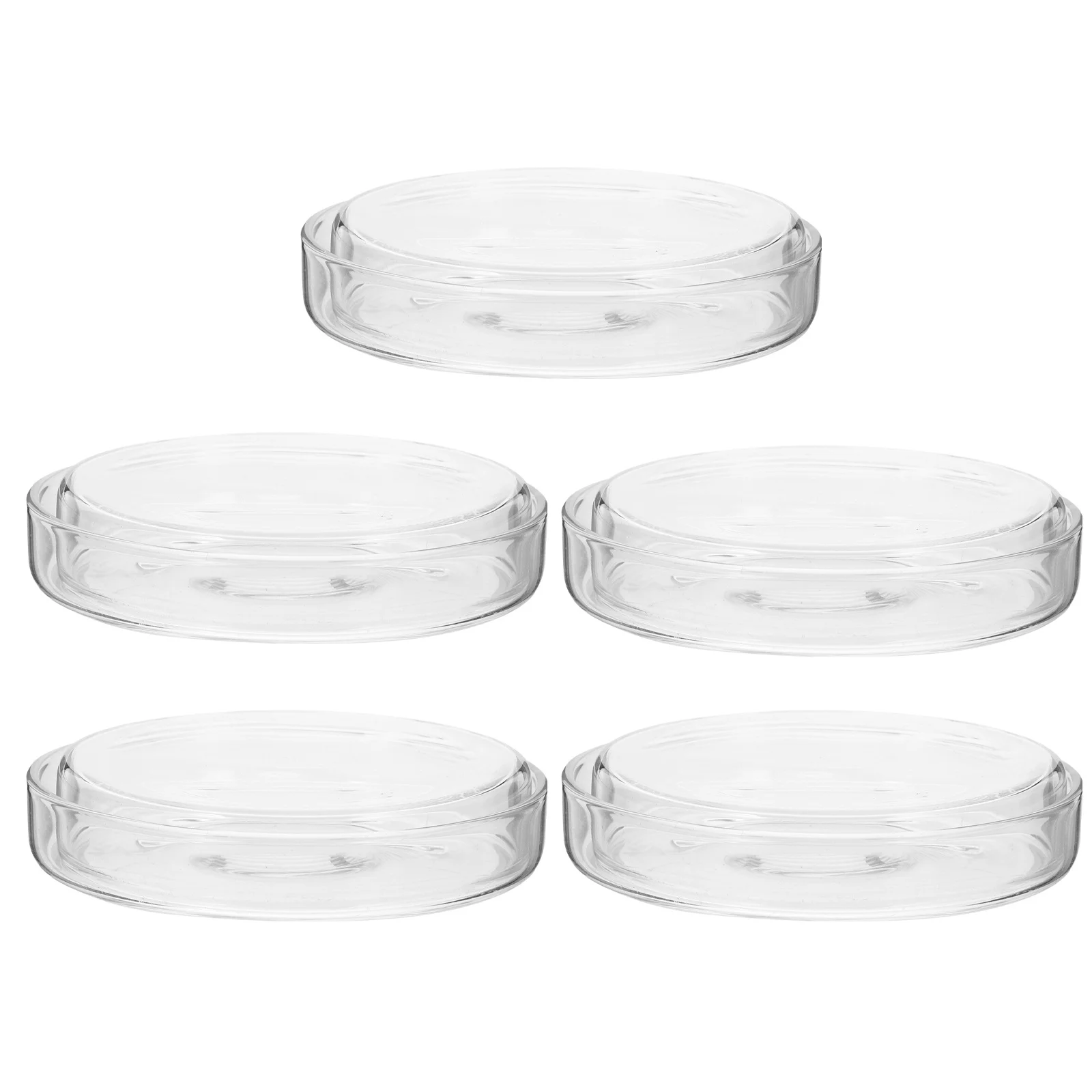 

5Pcs Culture Dish Round Wear Resistant Glass Petri Dishes Portable Lightweight Lab Petri Dishes Culture Dish