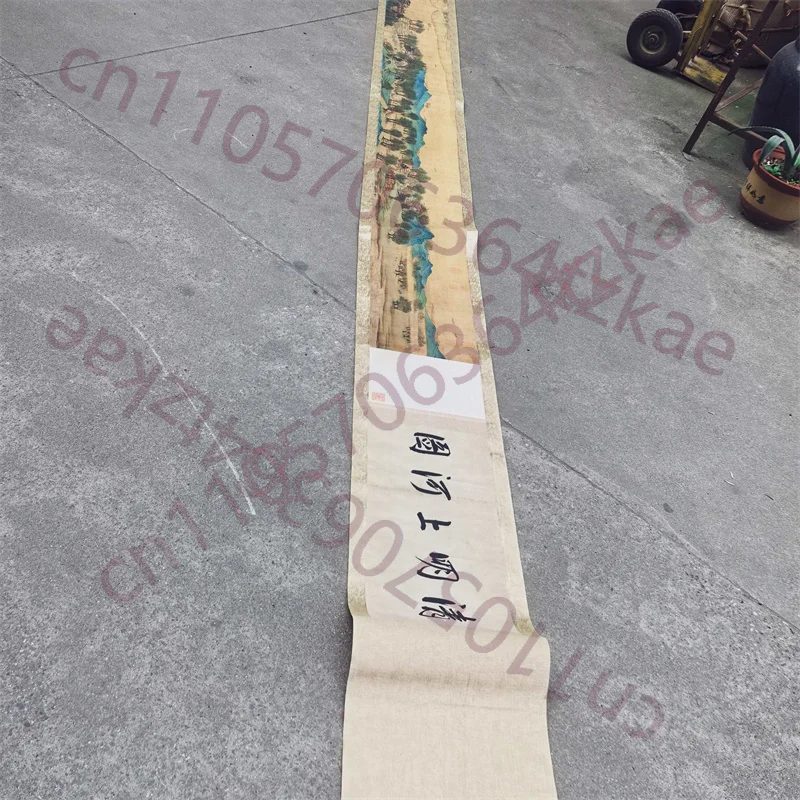 

Chinese Old Long Scroll 10m Qiu Ying's Complete Qingming Riverside Scene Painted Artwork Traditional Oriental Longform Painting