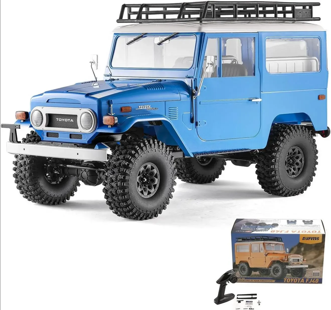 

FMS 1/10 RC Crawler FJ40 RC Model 2.4Ghz Remote Control Without Battery Blue