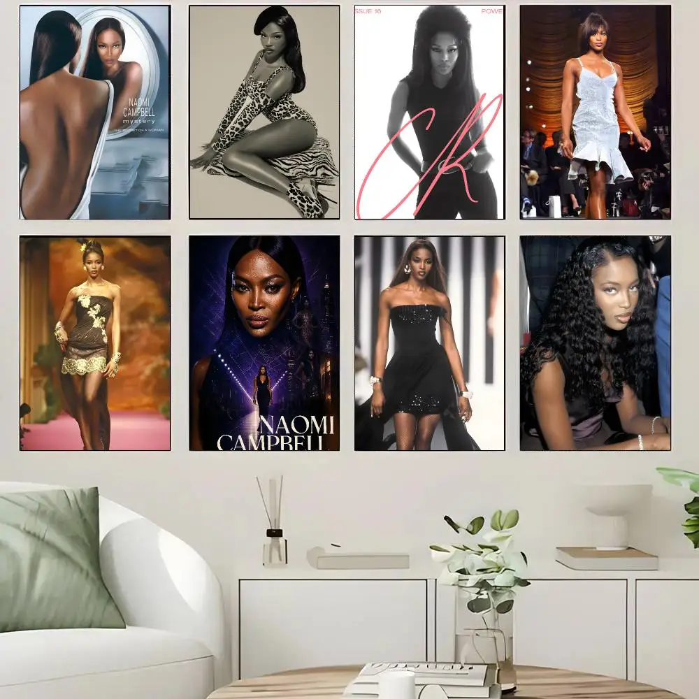 Naomi Campbell Model Vintage Fashion Poster Self-adhesive Advanced Aesthetic Printing Paper Wall Art for Living Room Home Decor
