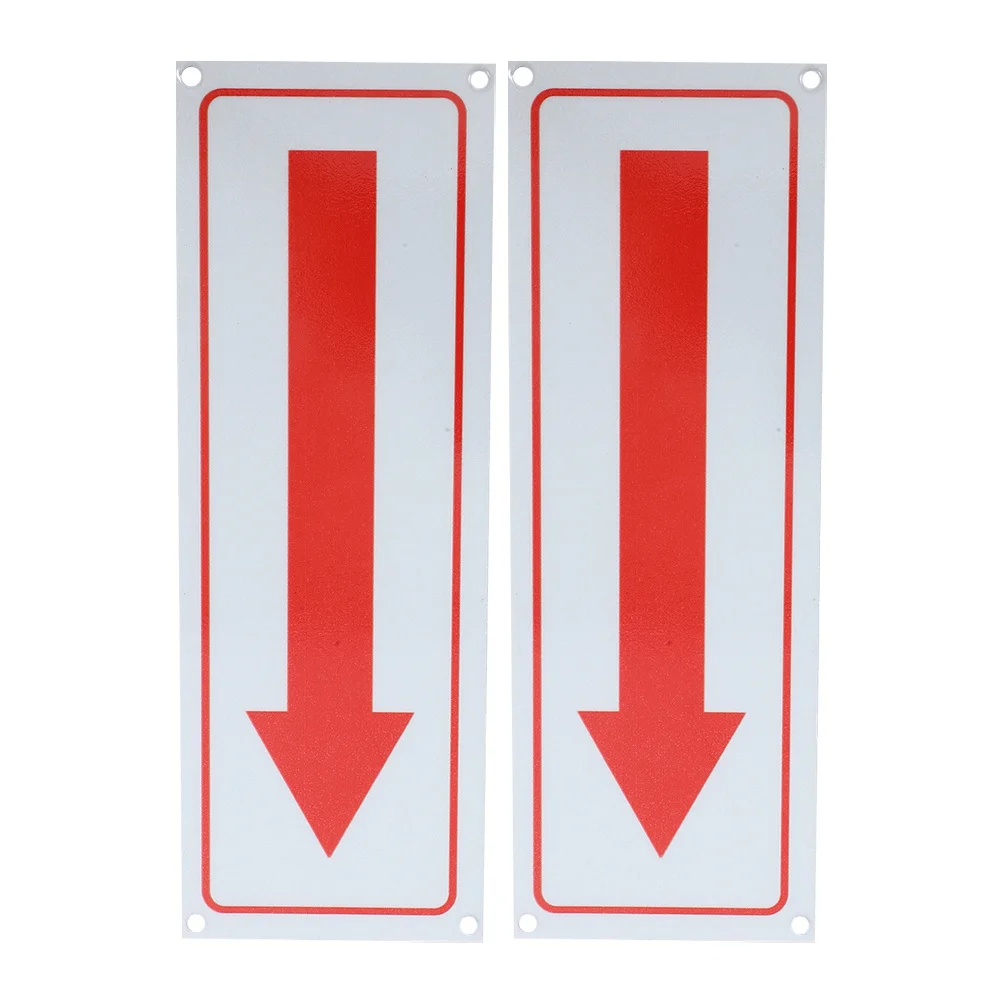 

2pcs Red Aluminum Arrow Sign Metal Directional Road Sign For Neighborhood Outdoor Indoor Safety Traffic Guidance