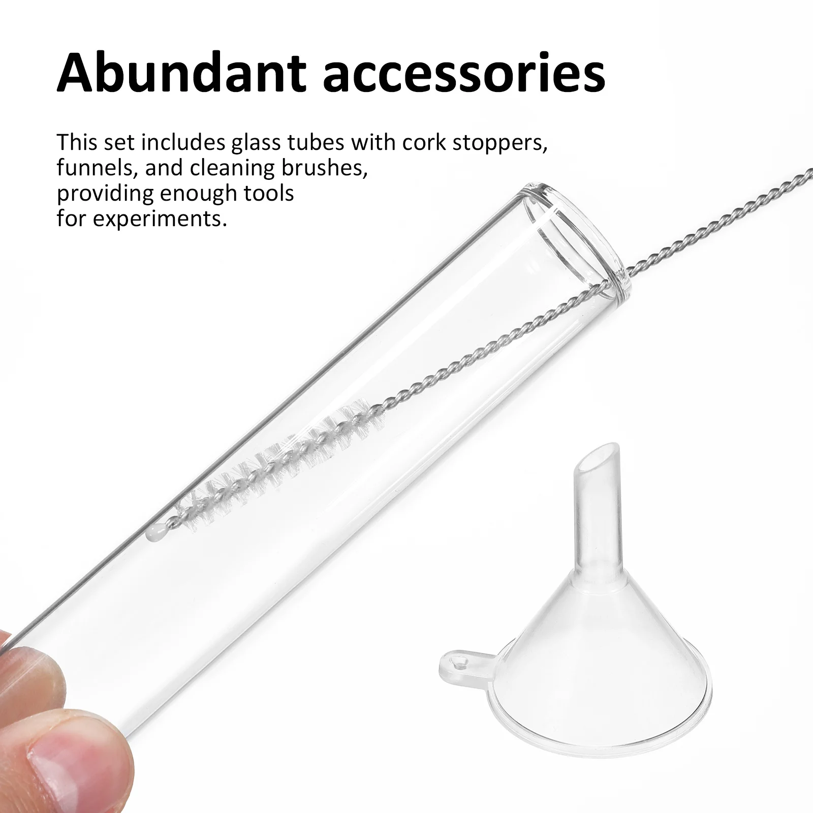 

16 Pcs Funnel Test Lab Tube with Lid Glass Tubes for Blowing Brush Caps Laboratory