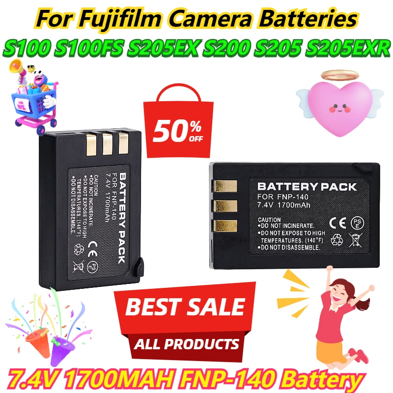 

7.4V 1700MAH FNP-140 Battery For Fujifilm S100 S100FS S205EX S200 S205 S205EXR Camera Batteries