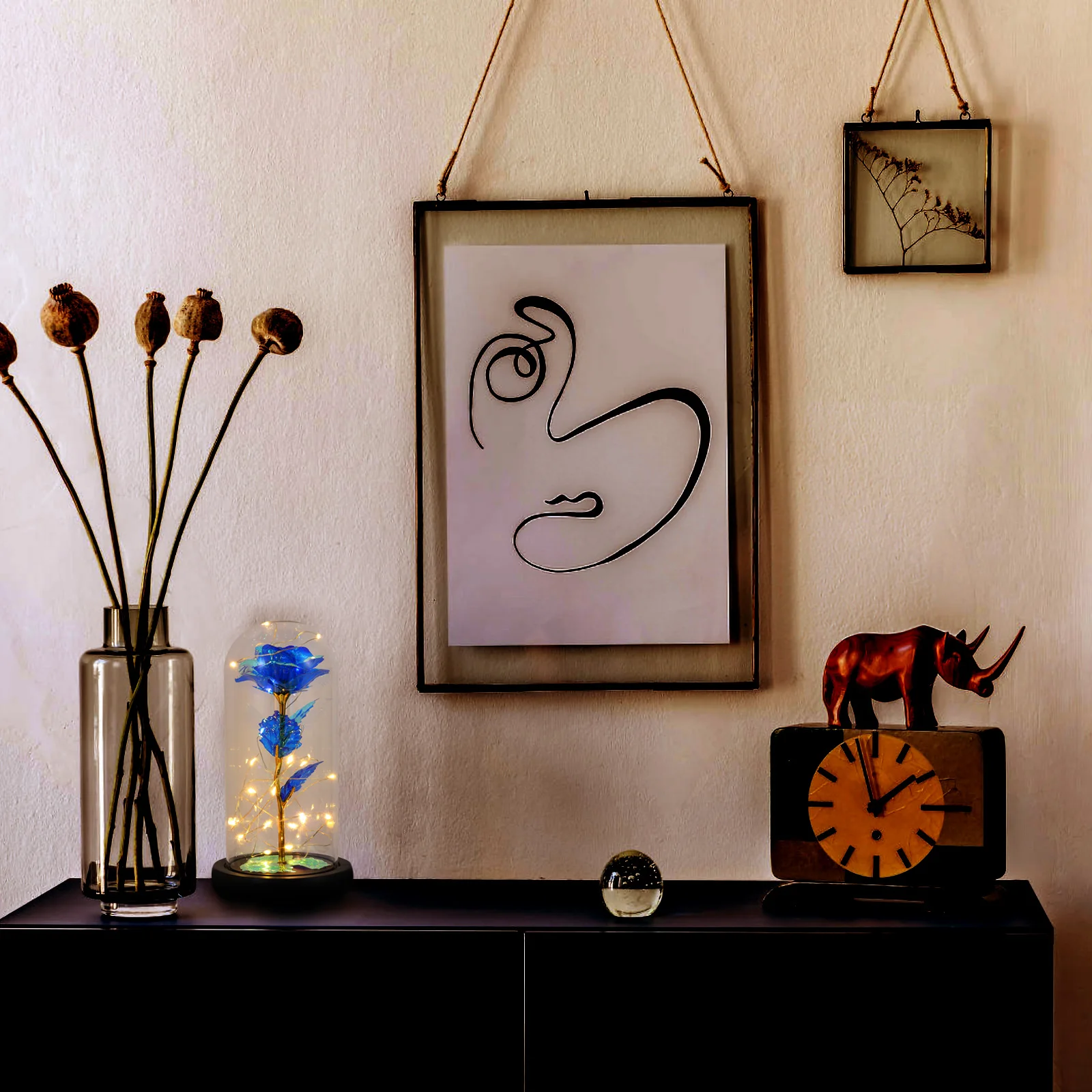 

1Pcs Glass Cover LED Night Light Romantic Simulation Flower Decor Perfect Valentine's Day Christmas Gift