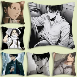 Levi Ackerman Attack On Titan Pillow Covers Cartoon Sofa Decorative Home Double-sided Printing Short Plush Cute Cushion Cover