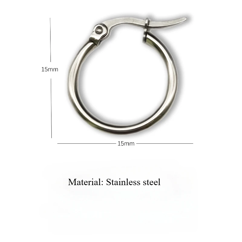 3pcs/set Stainless Steel 15/20/30mm Hoop Earrings for Women Trendy Geometric Huggie Jewelry Hypoallergenic