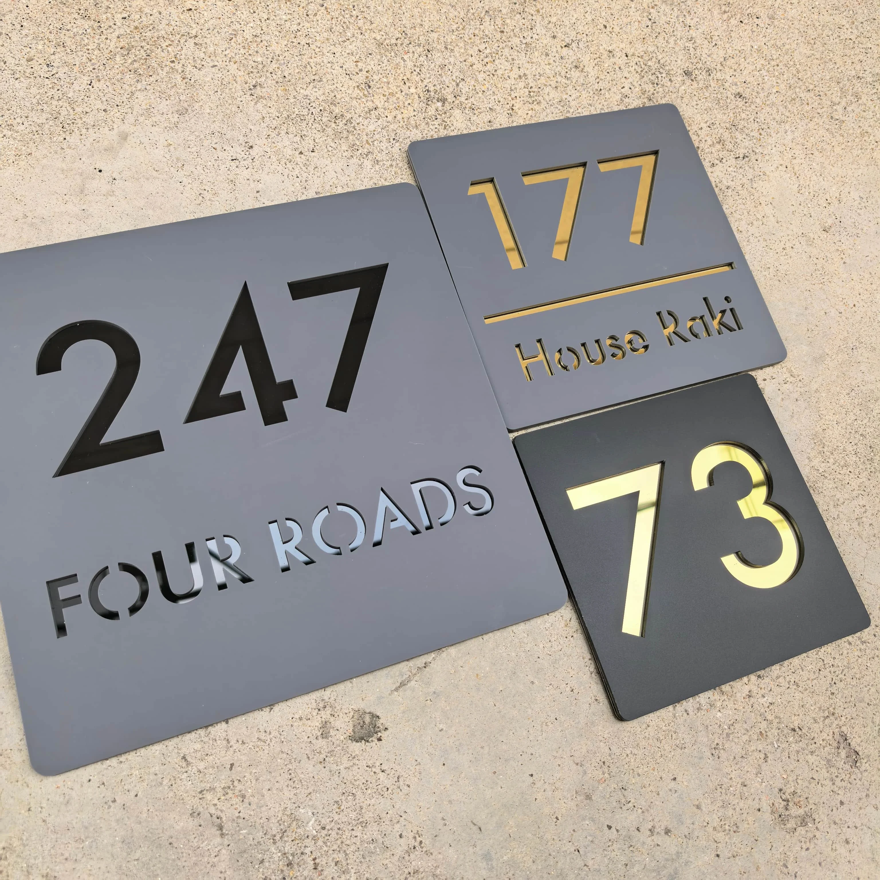 Personalized Laser Cutting Custom Acrylic Sign 3D Floating Nordic Door Sign Modern House Outdoor Street Address Name 2D Flat