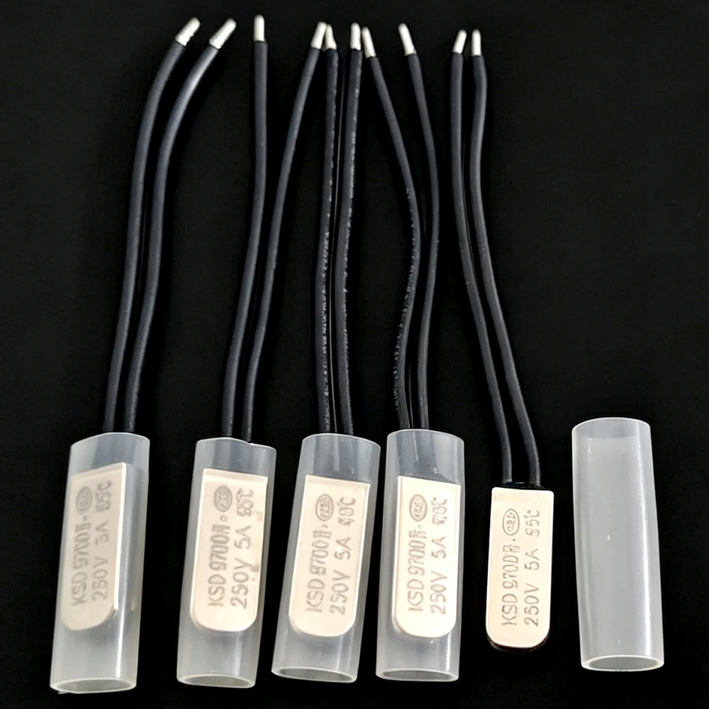 2Pcs KSD9700 5A 250V 40~150℃ NO/NC Bimetal Thermostat Thermal Protector Temperature Switch for Motor Transformer Overheat