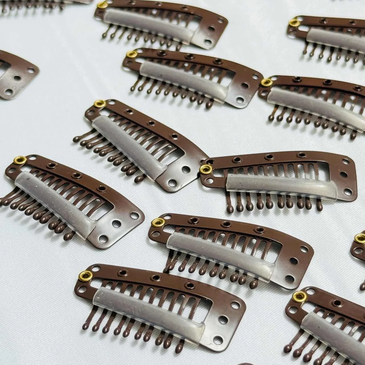 10pc/20pc Clip in Hair Extension Wig Clips with Safety Pin Human Hair Snap Teeth Clip Extensions 3.8cm