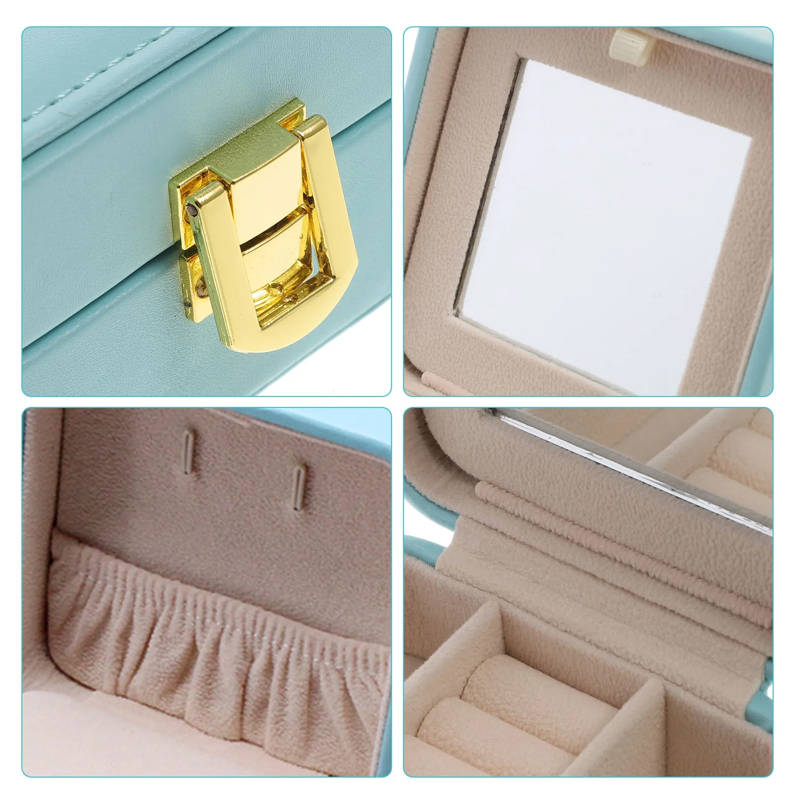 

Portable Lightweight Jewelry Box Dual Layer ganizer Buckle Closure Gift Lovers Friends Makeup Bag Toiletry