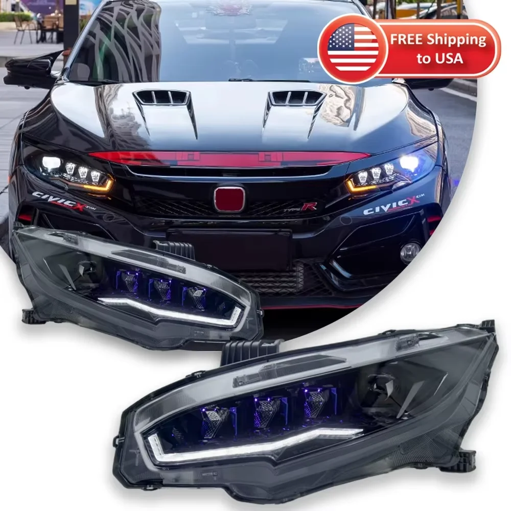 

TYPY FOR 2016-2021 10th Gen Honda Civic Hatchback LED Taillight DRL Dynamic Sequential Turn Signal Rear Lamp