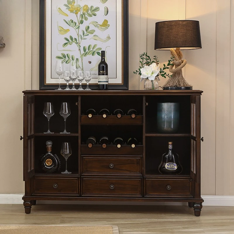 

American solid wood dining side cabinet, dining side cabinet mahogany