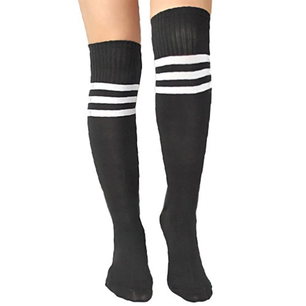 1 paar Unisex Knie Legging Strümpfe Fußball Socken Über Knie Ankle Stocking Lauf Für Fußball Männer Frauen Socken Schwarz