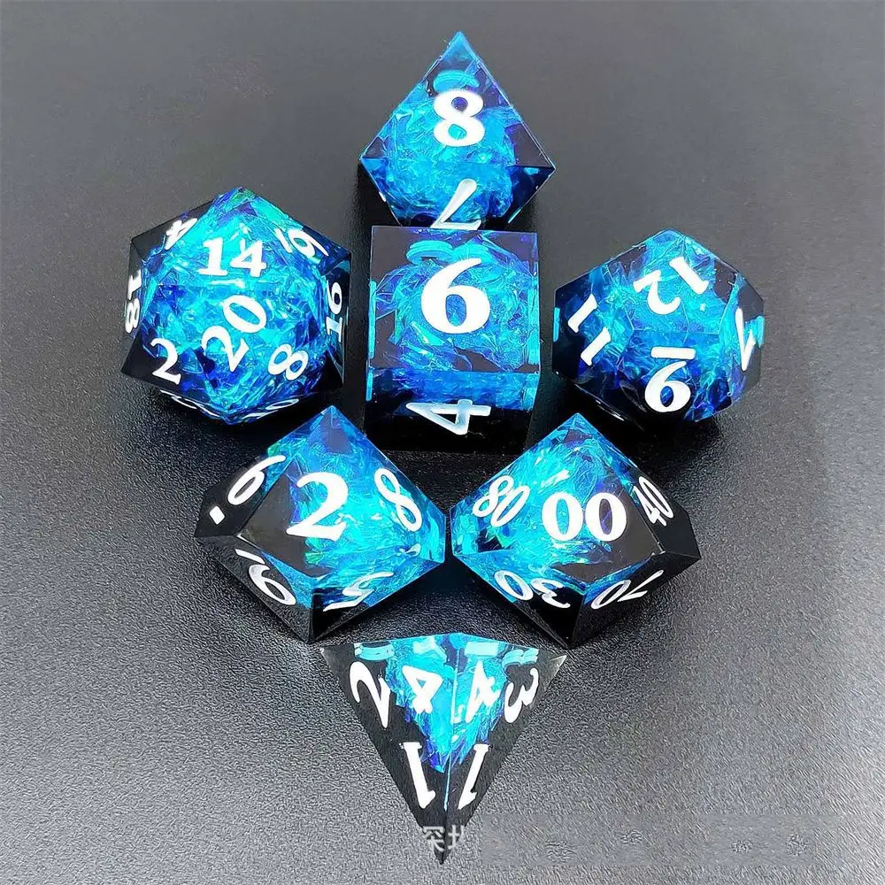 

7Pcs Multi Sides Polyhedral Dice Set Resin Dices Table Games Accessories D6 D8 D10 D12 D20 For D&d DND