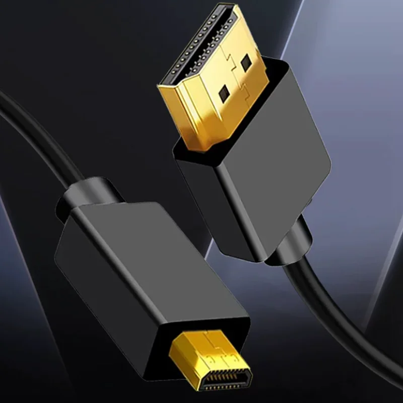 Ultra thin 4k@60hz Light-weight Portable short thin hdmi2.0 coiled OD 3.2mm Super Soft Micro HDMI to HDMI to Mini HDMI Cable