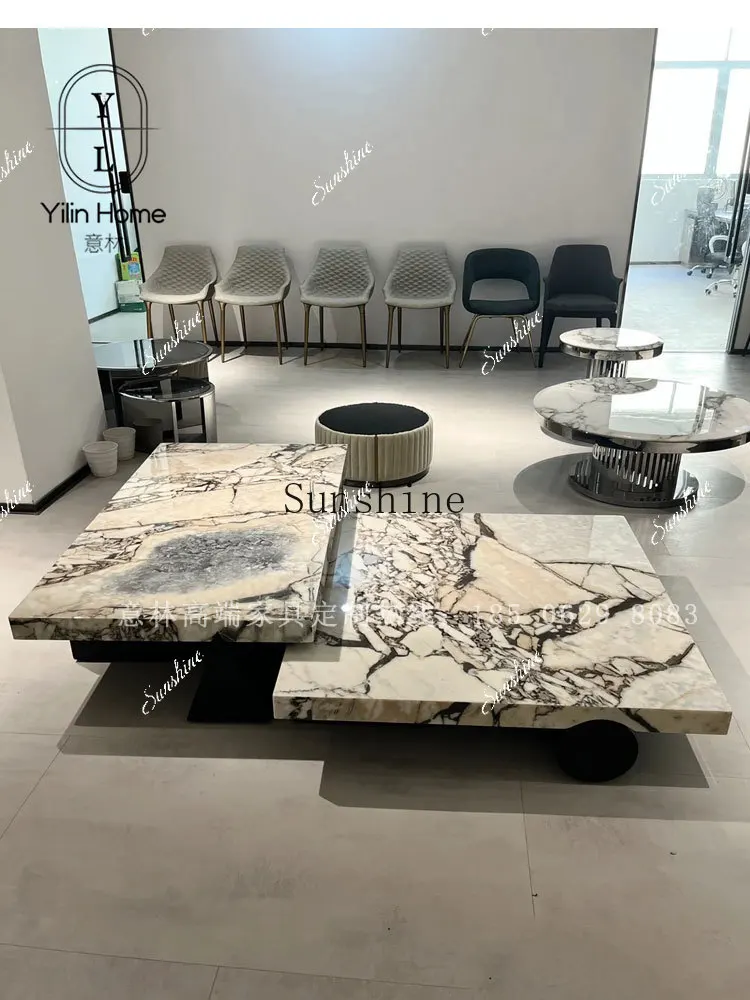 Italian high-end sense, modern villa model room design square coffee table  FT