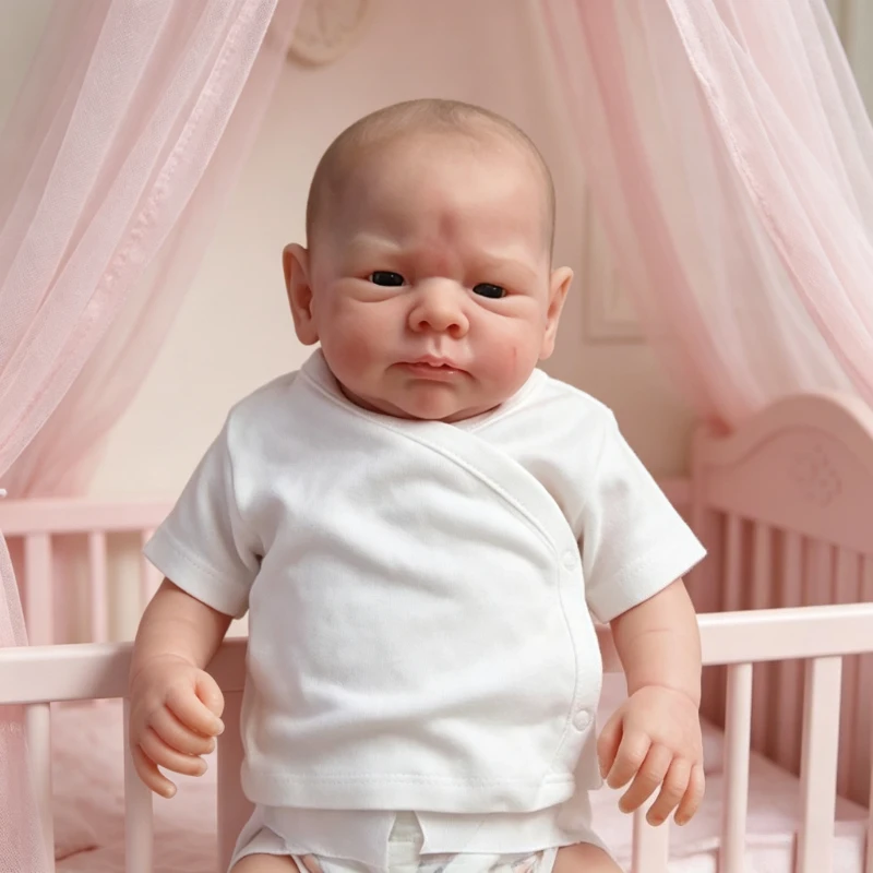 48cm Handgefertigte Reborn-Puppen Kobi Niedliche Reborn-Babypuppe mit Bemaltem Haar
