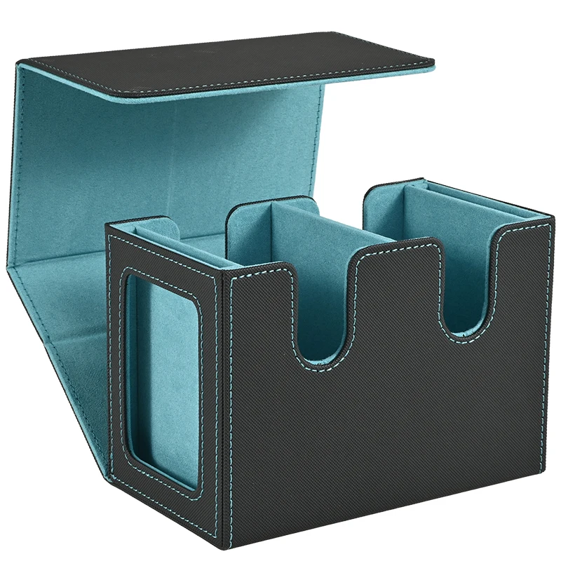 Kartendeckbox mit 2 Commander-Displays, Doppeldeckbox für mehr als 140 Karten mit einem Ärmeln, passend für TCG CCG Magic Cards