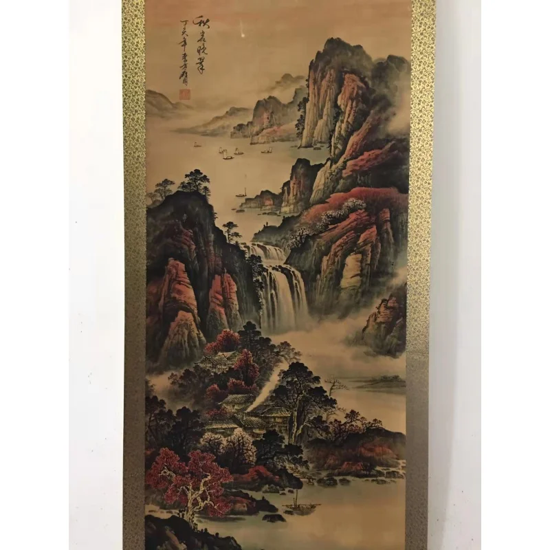 Antique Xuan Paper Calligraphy and Painting Li Fangying Autumn Ruo Late Green Picture Meilun Real Shooting Gift Living Room Deco