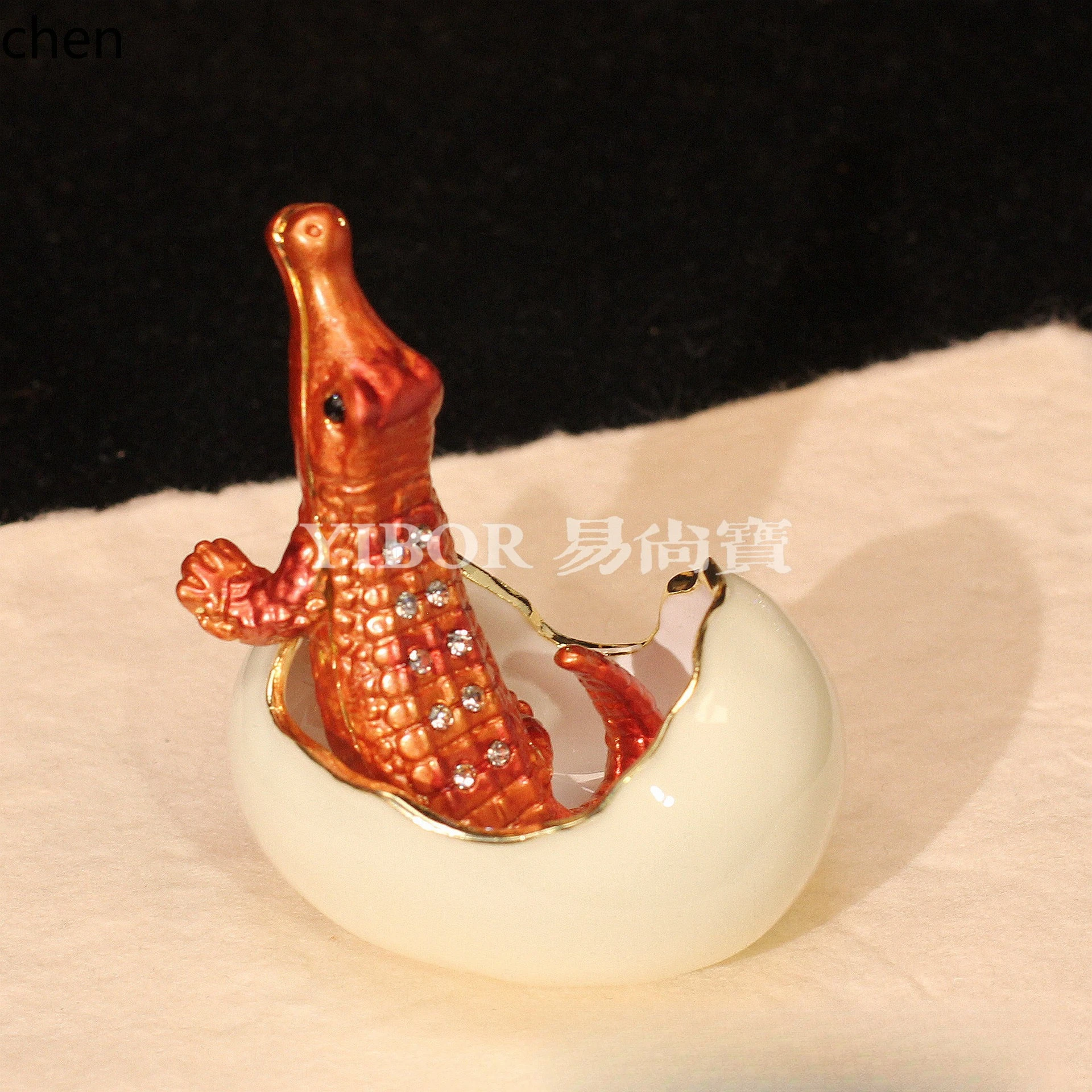 H1 Cross-Border Foreign Trade Metal Enamel Jewelry Box Small Crocodile Egg Creative Home Decoration Handicrafts Wholesale