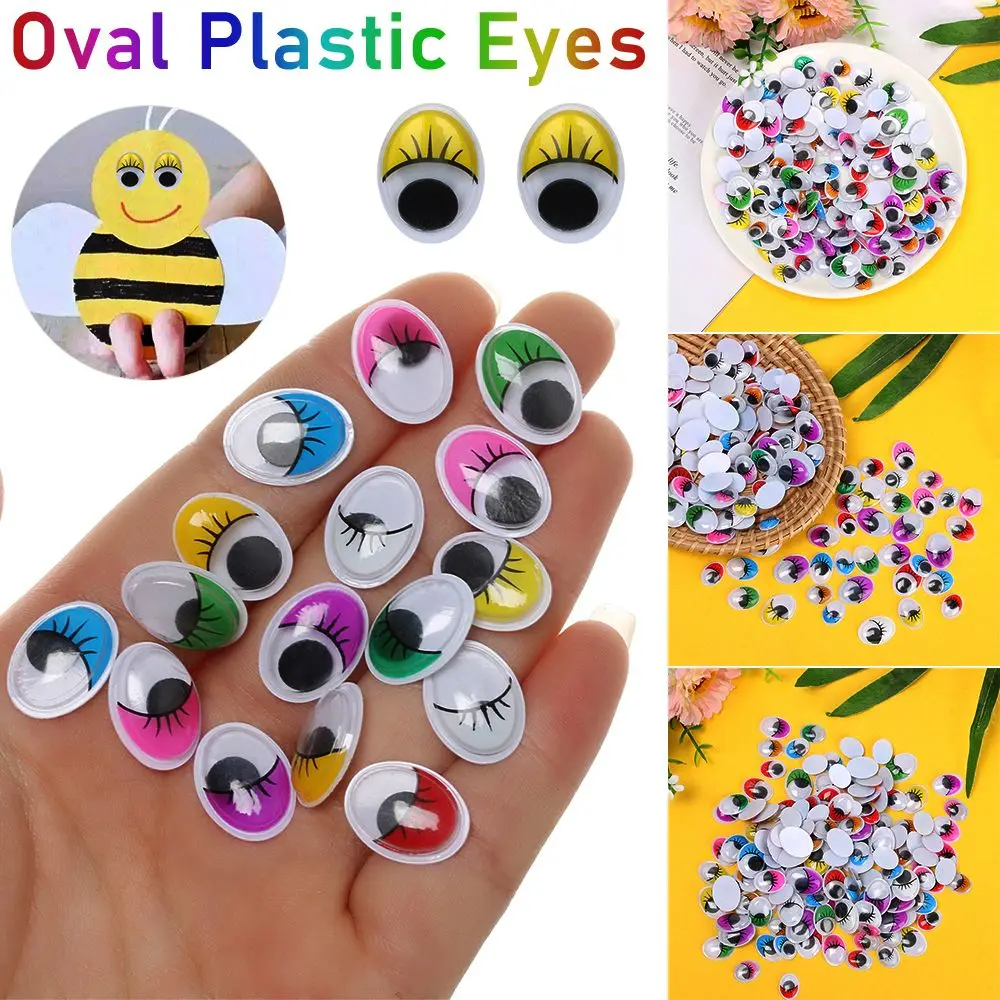 Animals Parts Plastic Colorful Oval 3D Dolls Accessories Plush Panda Eye Wiggling Moving Eyes DIY Dolls Materials