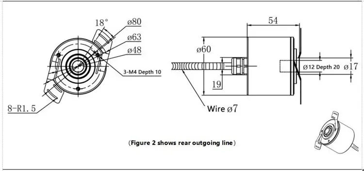 2026 10-30vdc Binary Code  60mm Shaft type with synchronous flange SSI Absolute Encoder