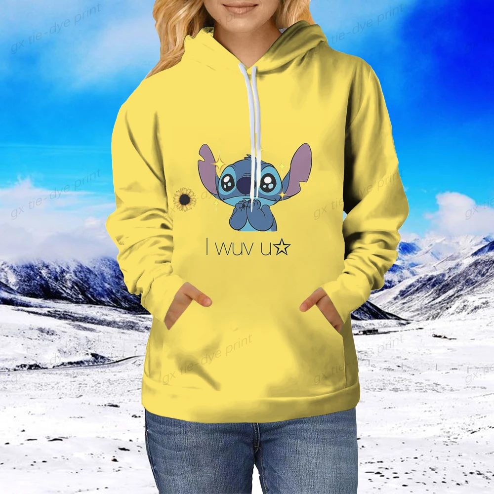 2024 New Disney Stitch 3D Hoodie Casual Fashion Street Disney Sweatshirt Free Customized Men's, Women's, and Children's Hoodies