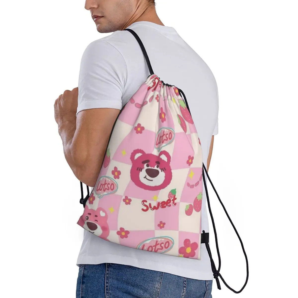 Lotso-Sac à dos de sport de proximité pour hommes et femmes, sac de voyage en plein air, sac à dos Wstring, sacs de plage, salle de sport, natation, grande capacité