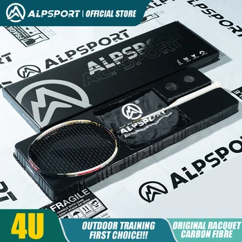 ALPSPORT-80 Nuova lega di titanio Nano resina Materiale in fibra di carbonio 4U Racchetta da badminton Racchetta da competizione professionale
