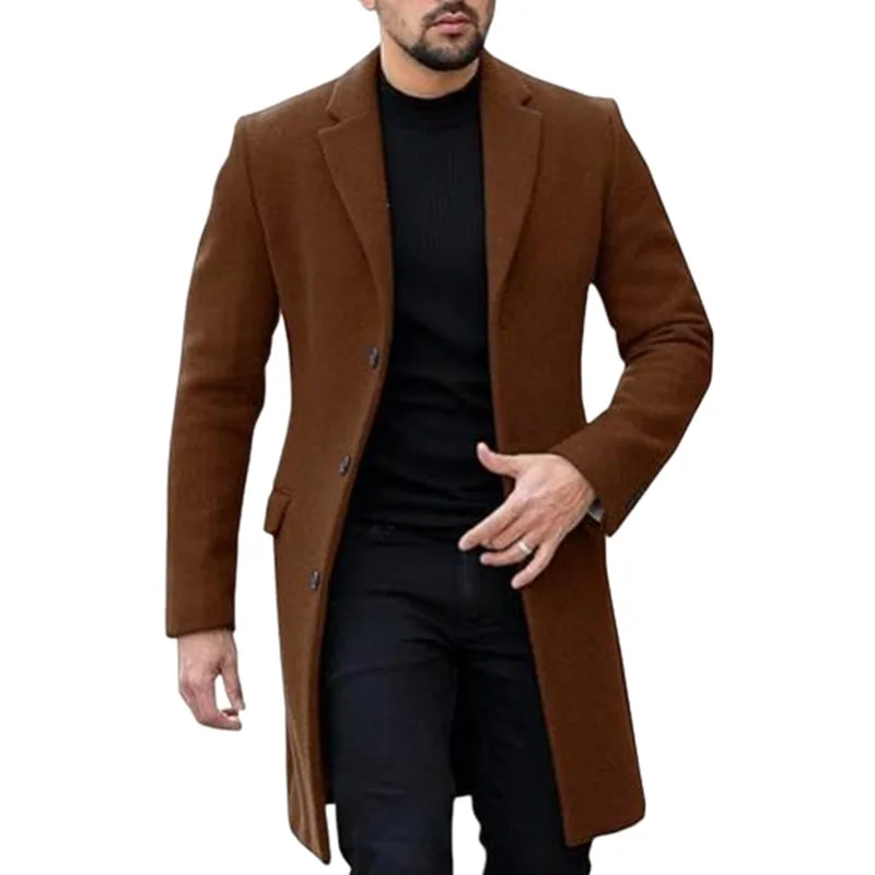 Manteau en laine à simple boutonnage pour hommes, station indépendante, cardigan japonais et coréen, commandes chaudes, nouveau, 2021