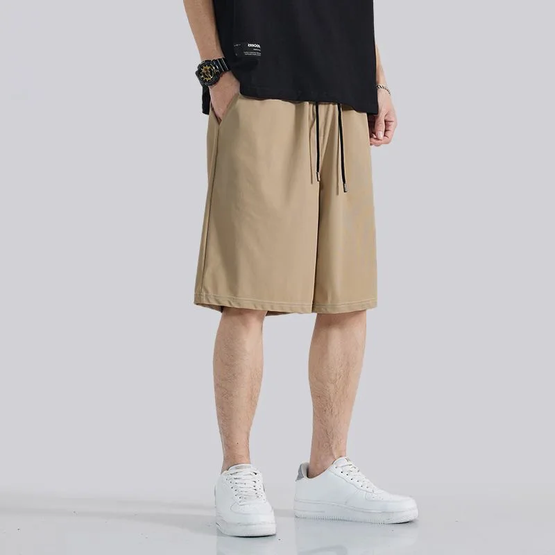 Solid Color 2024 Summer Men New Casual Thin Style Breathable Motion Loose Ice Shreds Comfortable Quick Drying All-match Shorts