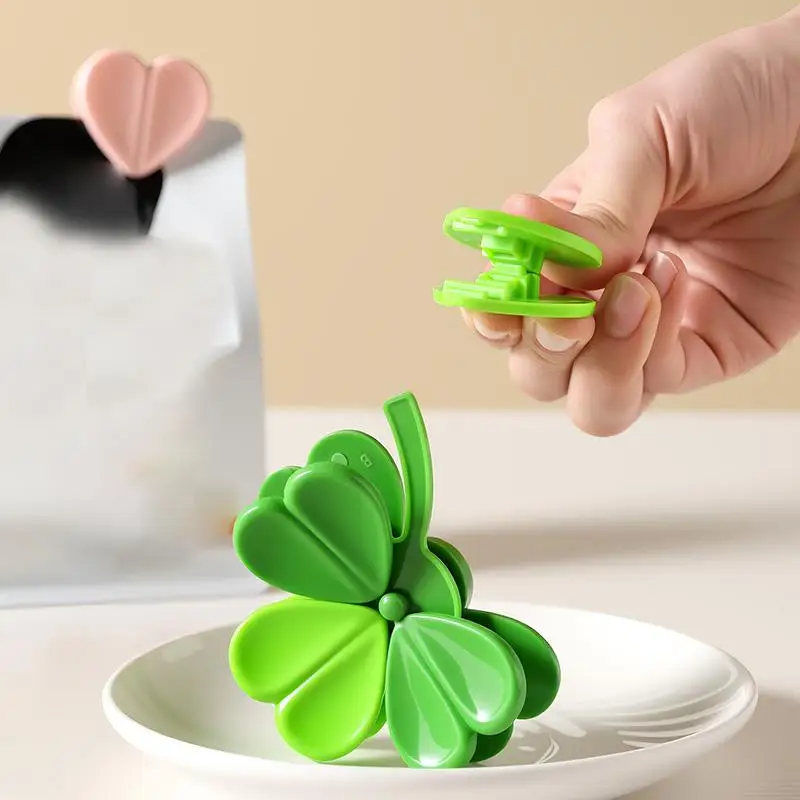 Four-leaf Clover Food Bag Clips Set  Magnetic Fridge Sealing Clips Kitchen Snack Fresh Organizer Solution - view 4