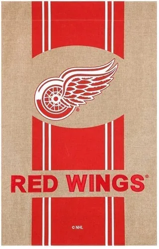 Detroit Red Wings Premium Double Sided Banner House Flag, Burlap Design, 28x44 I uua