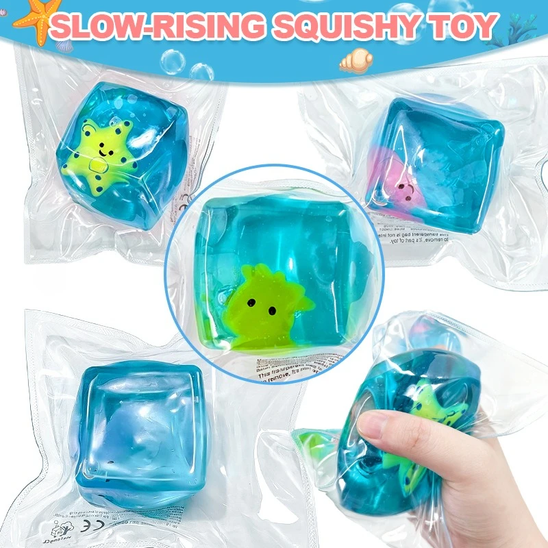 

(HefengCL)Oversized Ocean Ice Cube Squishy Toys, TABA Maltose Soft Sensory Toys, Ideal Gifts for Office, Classroom, Holidays