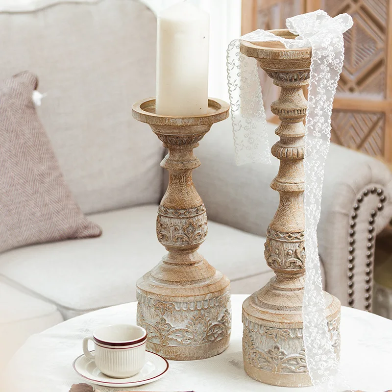 Retro candle candle holder ornament romantic photo background props photography homestay home Nordic dining table