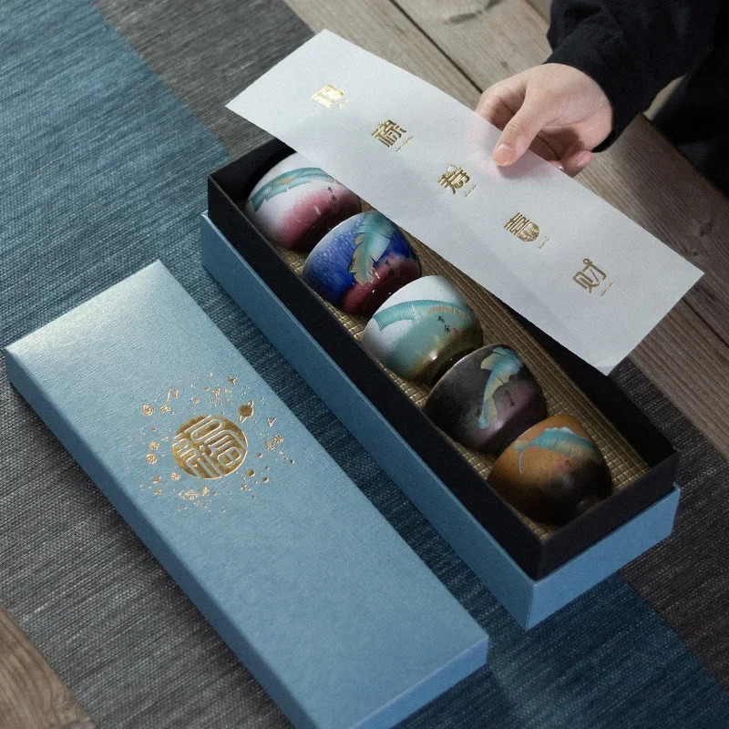 

Керамические чайные наборы для домашнего питья, 5 чашек, китайская чашка кунг-фу, посуда для напитков 90 мл