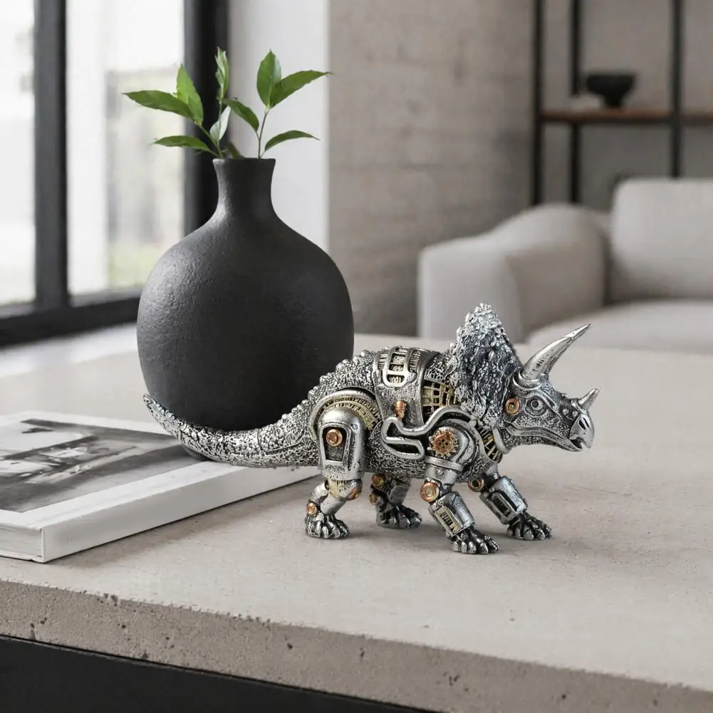 Resin Statues for Desk Steampunk Mechanical Beast Resin Figurine Vintage Gear Statue Style Desktop for Office for Mechanical