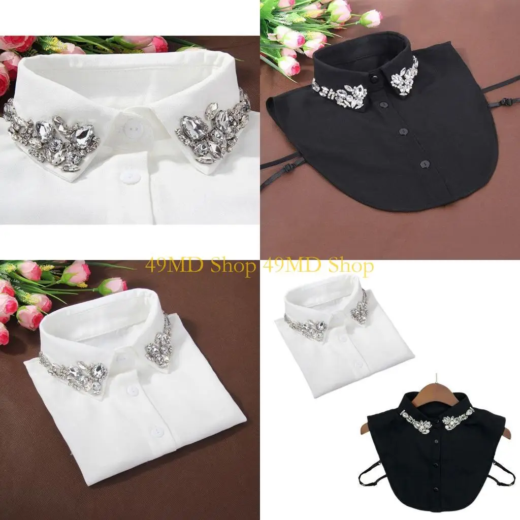 49MD Ladies Women Water Drop Imitation Crystal Fake Collars Jewelry Rhineston