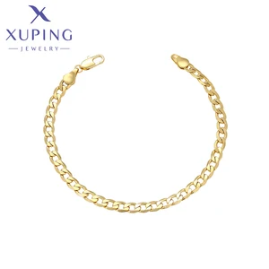 Xuping Perhiasan Pesona Tanpa Batu Gaya Etnik Gelang Rantai Tangan Warna Emas untuk Pria Wanita Fashion Hadiah Sederhana X000836660 12 penjualan terbaik perhiasan xuping baja tahan karat - №